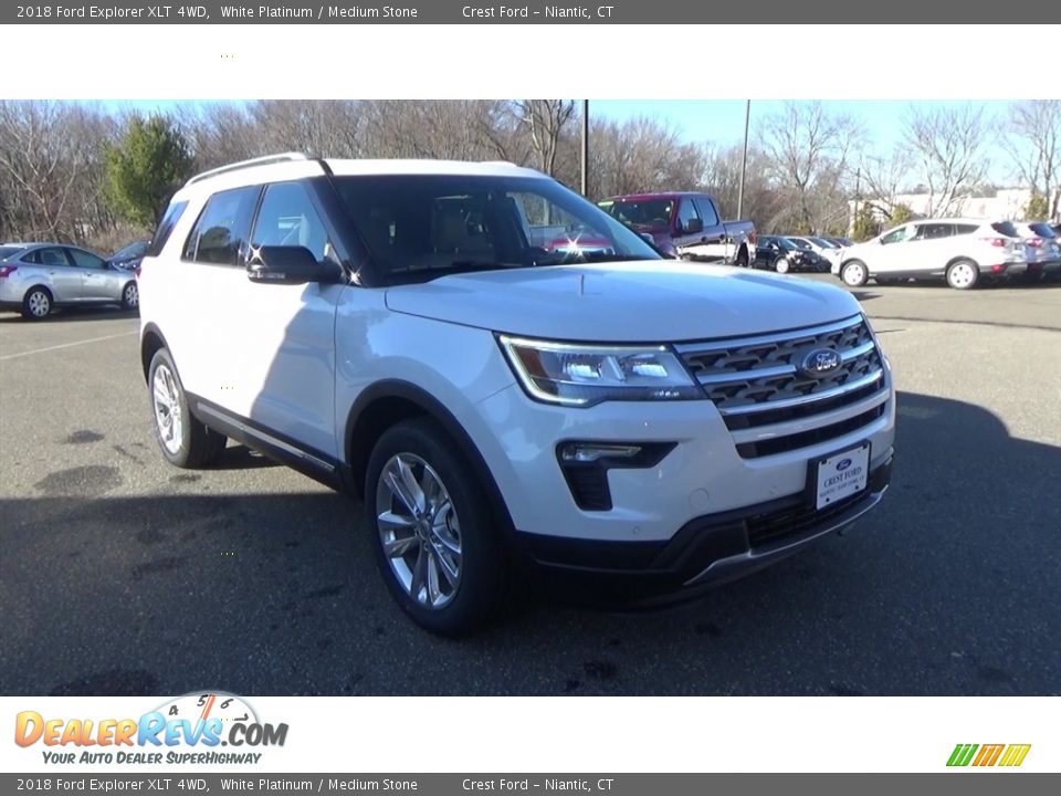 2018 Ford Explorer XLT 4WD White Platinum / Medium Stone Photo #1
