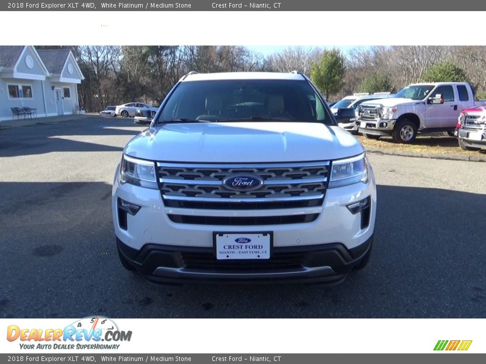 2018 Ford Explorer XLT 4WD White Platinum / Medium Stone Photo #2