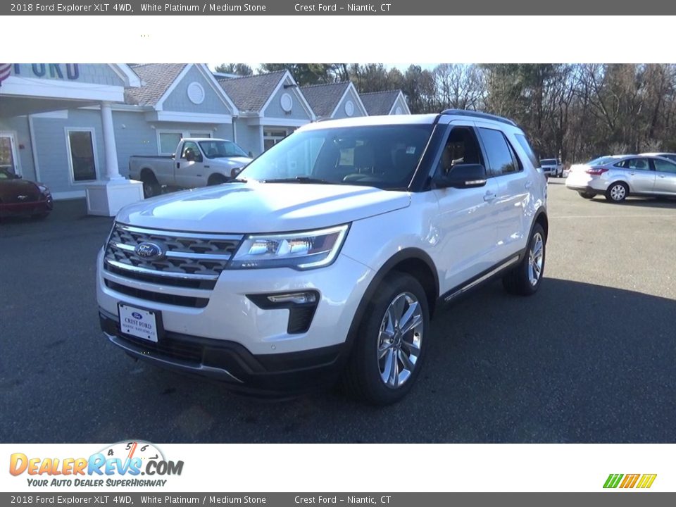 2018 Ford Explorer XLT 4WD White Platinum / Medium Stone Photo #3