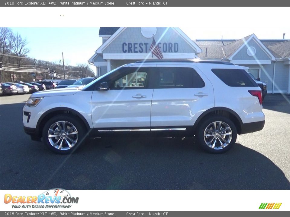 2018 Ford Explorer XLT 4WD White Platinum / Medium Stone Photo #4