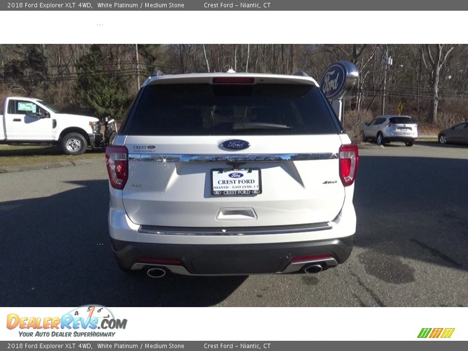 2018 Ford Explorer XLT 4WD White Platinum / Medium Stone Photo #6