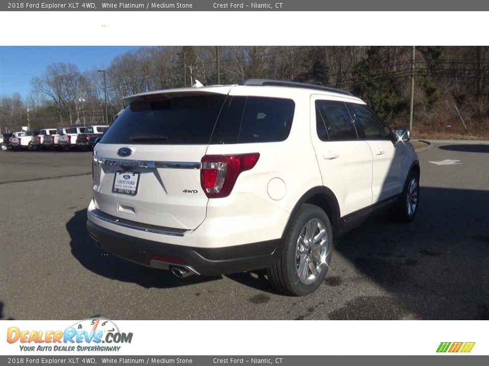 2018 Ford Explorer XLT 4WD White Platinum / Medium Stone Photo #7