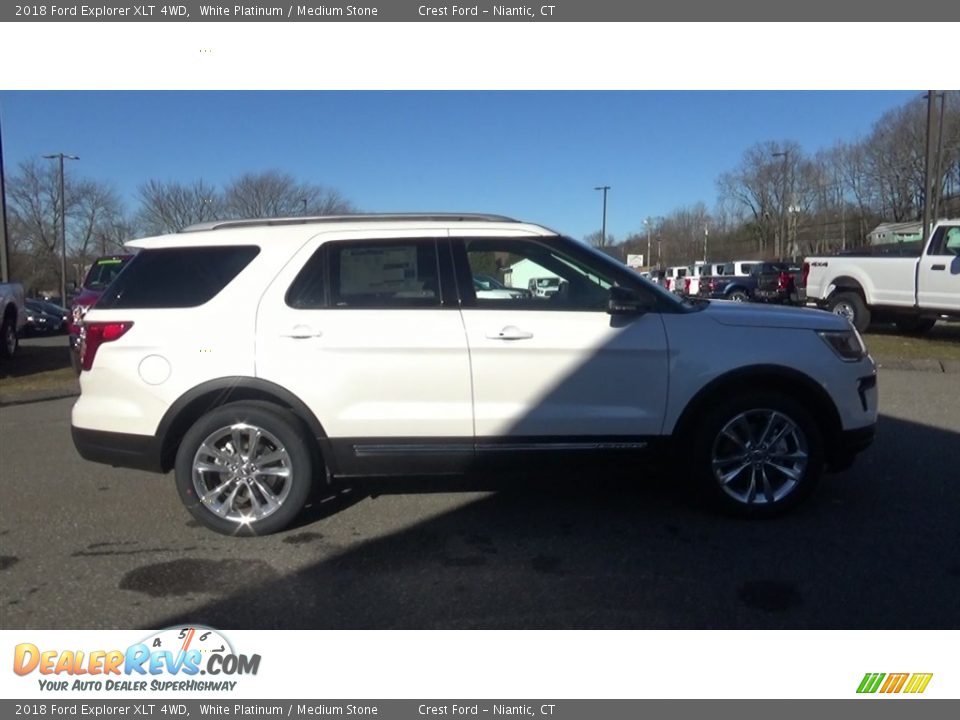 2018 Ford Explorer XLT 4WD White Platinum / Medium Stone Photo #8