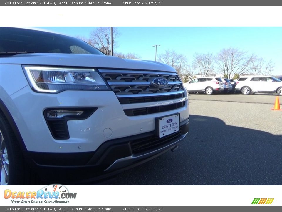 2018 Ford Explorer XLT 4WD White Platinum / Medium Stone Photo #28