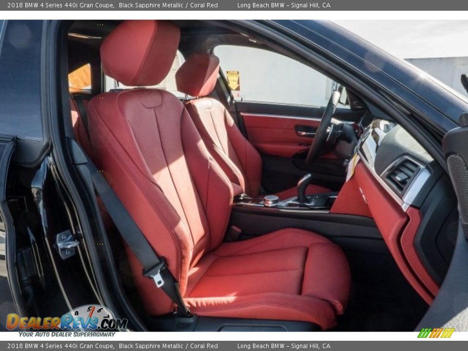 2018 BMW 4 Series 440i Gran Coupe Black Sapphire Metallic / Coral Red Photo #2