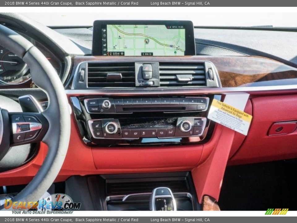 2018 BMW 4 Series 440i Gran Coupe Black Sapphire Metallic / Coral Red Photo #6