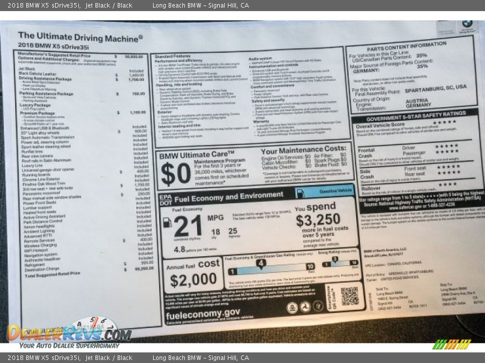 2018 BMW X5 sDrive35i Jet Black / Black Photo #10