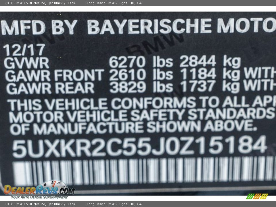 2018 BMW X5 sDrive35i Jet Black / Black Photo #11