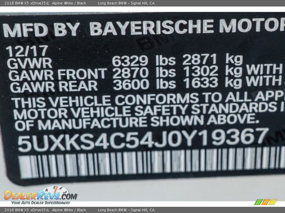 2018 BMW X5 xDrive35d Alpine White / Black Photo #11