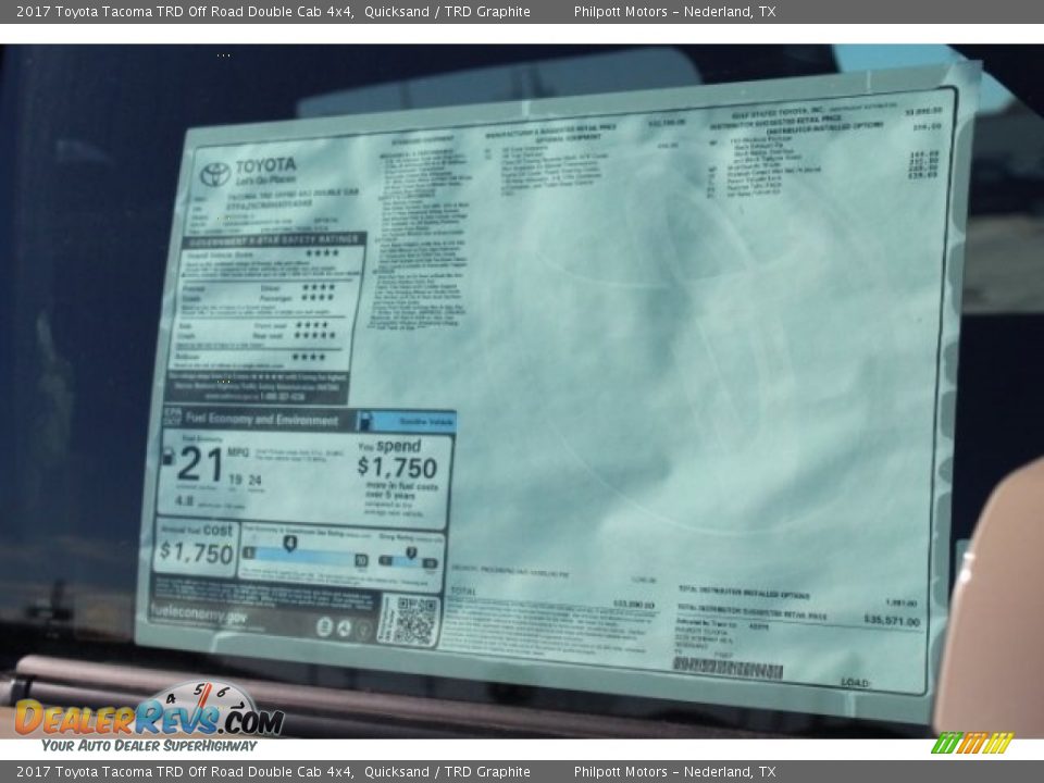 2017 Toyota Tacoma TRD Off Road Double Cab 4x4 Quicksand / TRD Graphite Photo #13