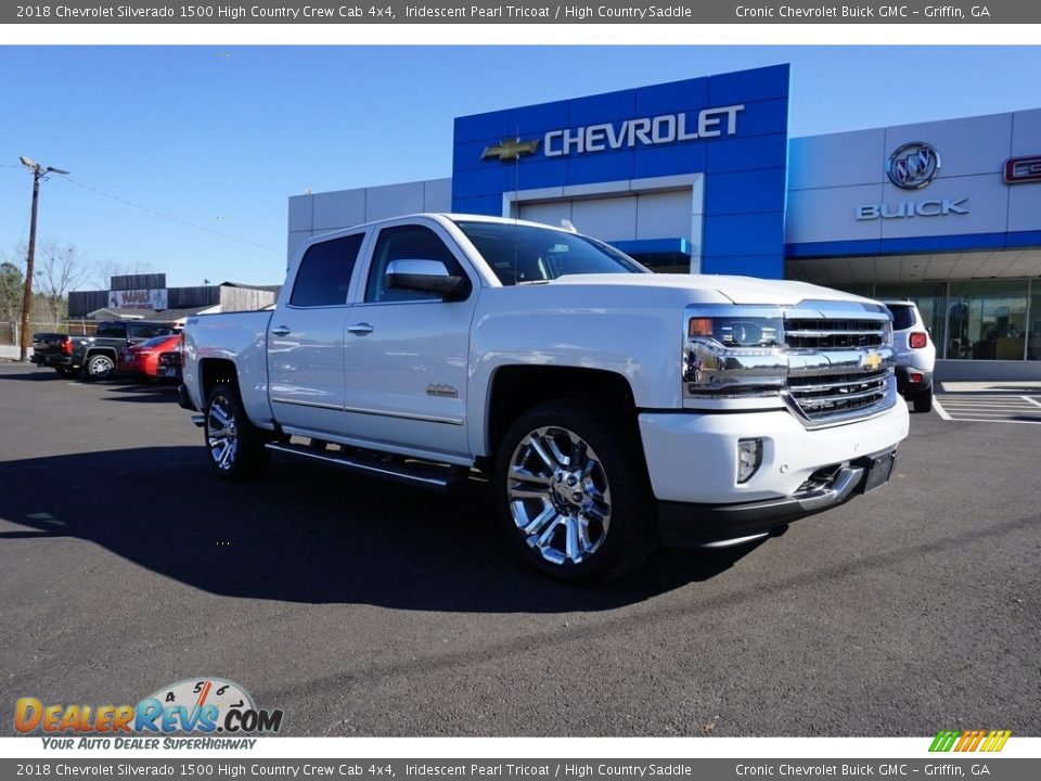2018 Chevrolet Silverado 1500 High Country Crew Cab 4x4 Iridescent Pearl Tricoat / High Country Saddle Photo #1