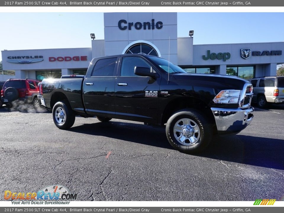 2017 Ram 2500 SLT Crew Cab 4x4 Brilliant Black Crystal Pearl / Black/Diesel Gray Photo #1