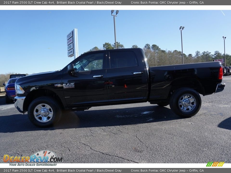 2017 Ram 2500 SLT Crew Cab 4x4 Brilliant Black Crystal Pearl / Black/Diesel Gray Photo #4