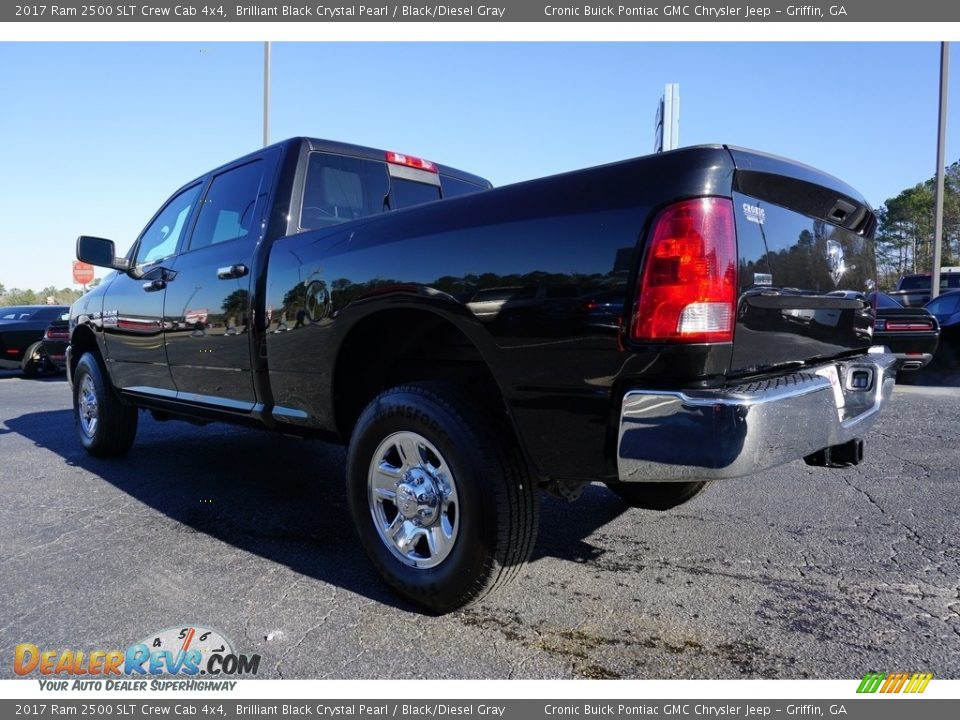 2017 Ram 2500 SLT Crew Cab 4x4 Brilliant Black Crystal Pearl / Black/Diesel Gray Photo #5