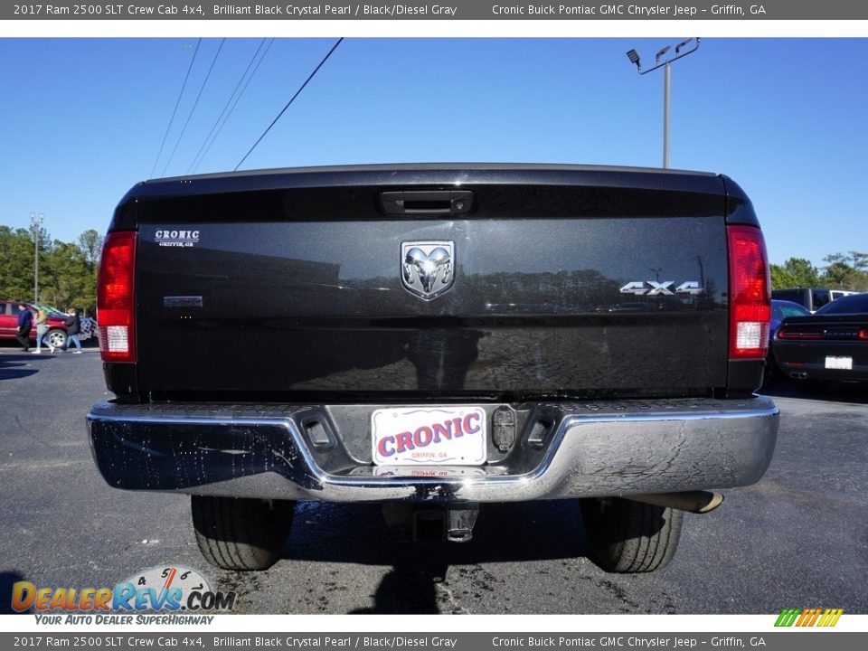2017 Ram 2500 SLT Crew Cab 4x4 Brilliant Black Crystal Pearl / Black/Diesel Gray Photo #6