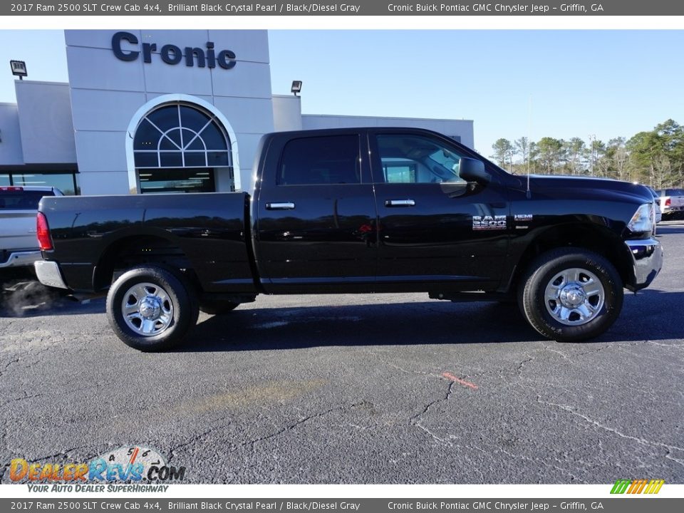2017 Ram 2500 SLT Crew Cab 4x4 Brilliant Black Crystal Pearl / Black/Diesel Gray Photo #8
