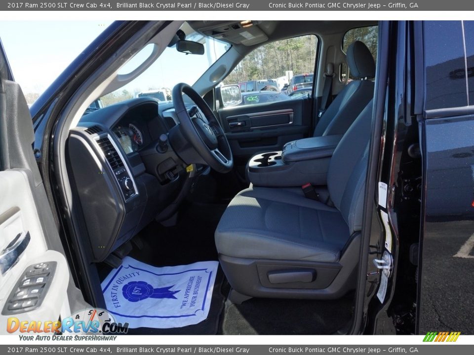 2017 Ram 2500 SLT Crew Cab 4x4 Brilliant Black Crystal Pearl / Black/Diesel Gray Photo #9