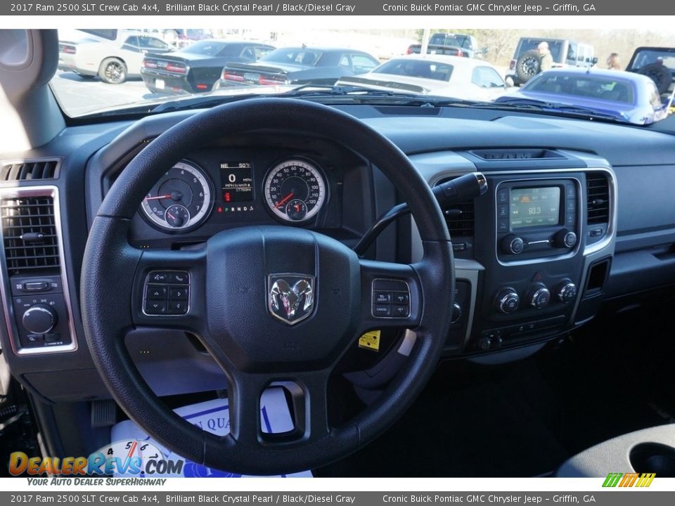 2017 Ram 2500 SLT Crew Cab 4x4 Brilliant Black Crystal Pearl / Black/Diesel Gray Photo #10