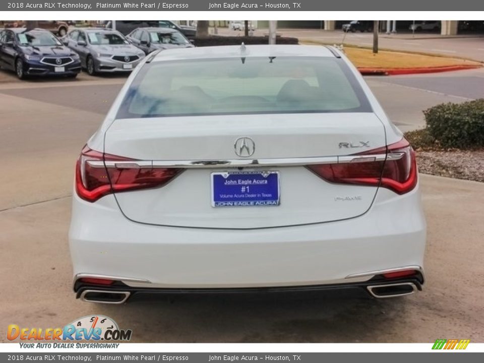 2018 Acura RLX Technology Platinum White Pearl / Espresso Photo #6