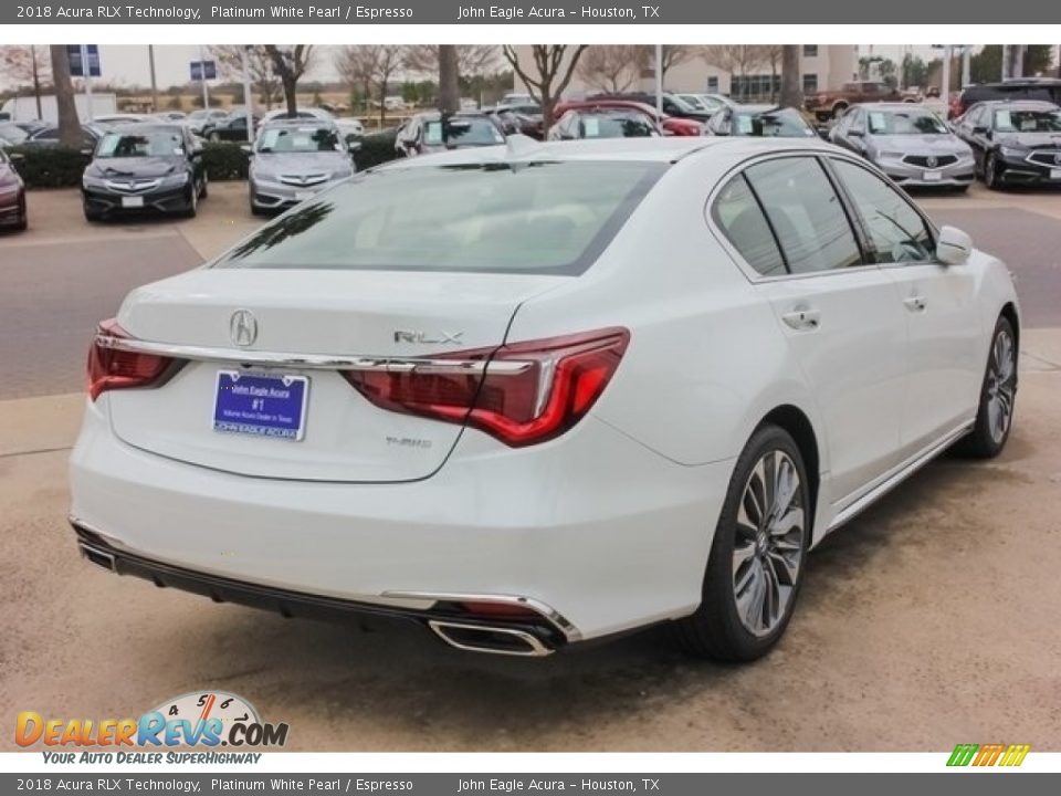 2018 Acura RLX Technology Platinum White Pearl / Espresso Photo #7