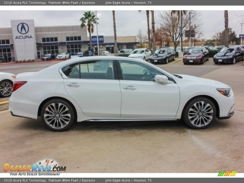 2018 Acura RLX Technology Platinum White Pearl / Espresso Photo #8