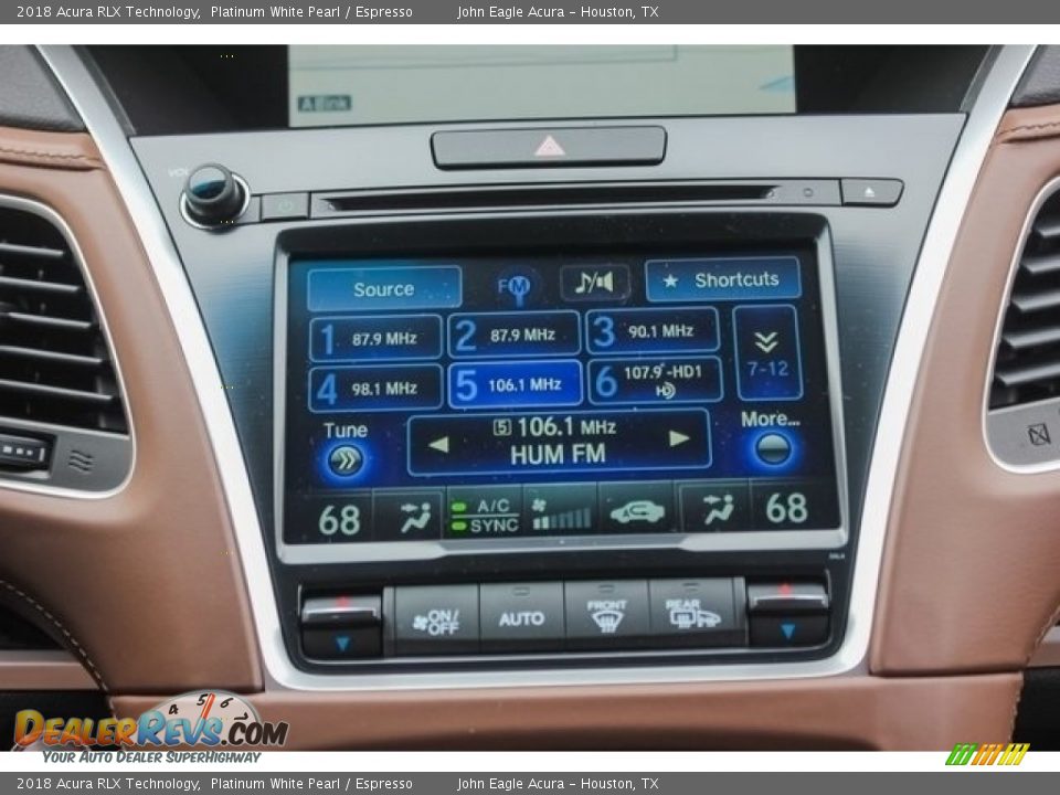 2018 Acura RLX Technology Platinum White Pearl / Espresso Photo #29