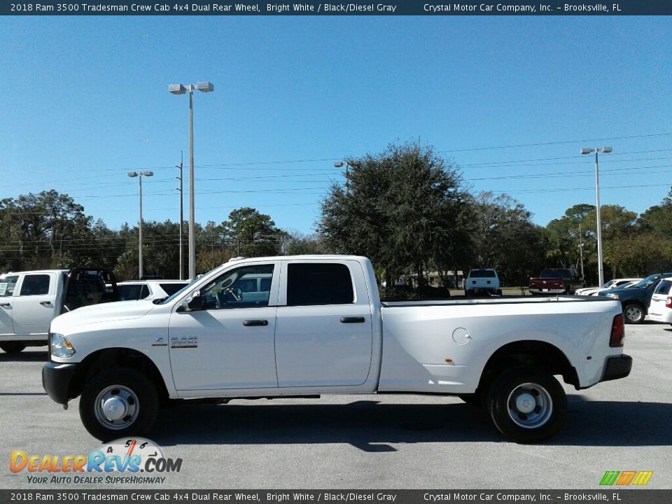 2018 Ram 3500 Tradesman Crew Cab 4x4 Dual Rear Wheel Bright White / Black/Diesel Gray Photo #2