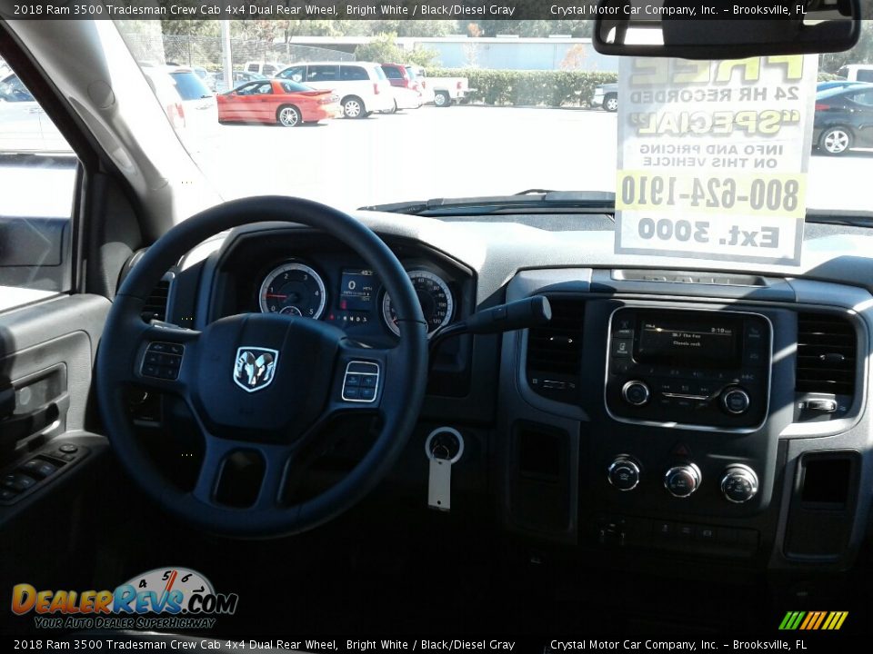 2018 Ram 3500 Tradesman Crew Cab 4x4 Dual Rear Wheel Bright White / Black/Diesel Gray Photo #14