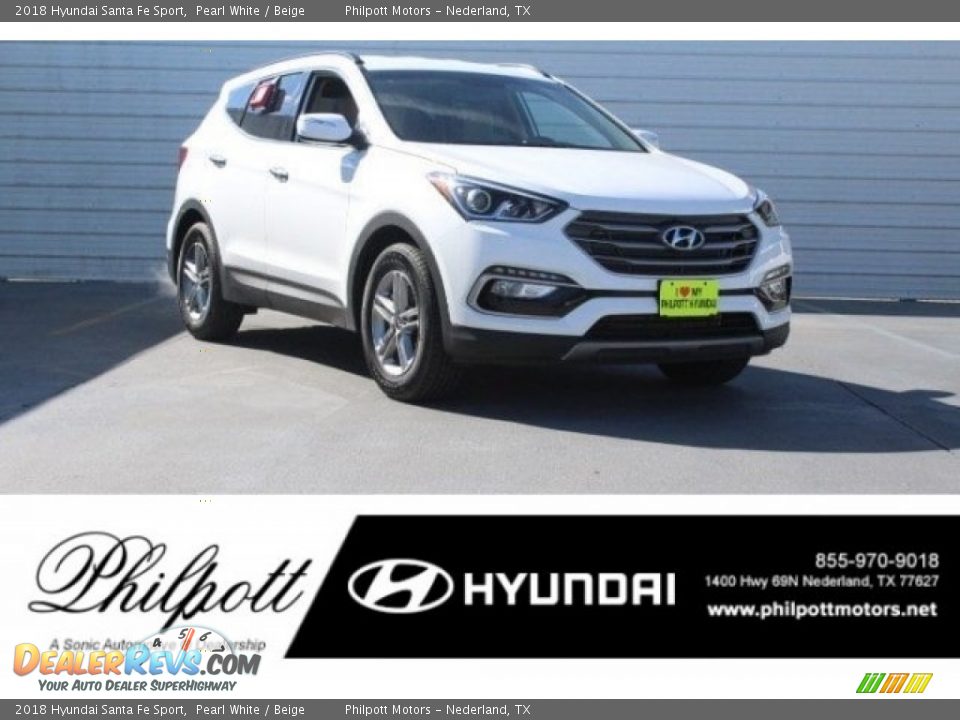 2018 Hyundai Santa Fe Sport Pearl White / Beige Photo #1