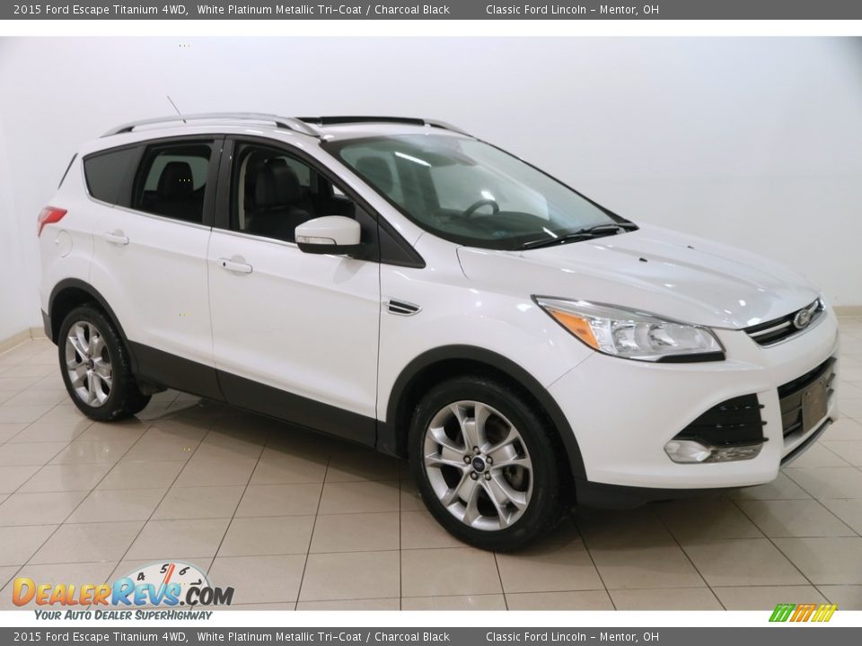 2015 Ford Escape Titanium 4WD White Platinum Metallic Tri-Coat / Charcoal Black Photo #1
