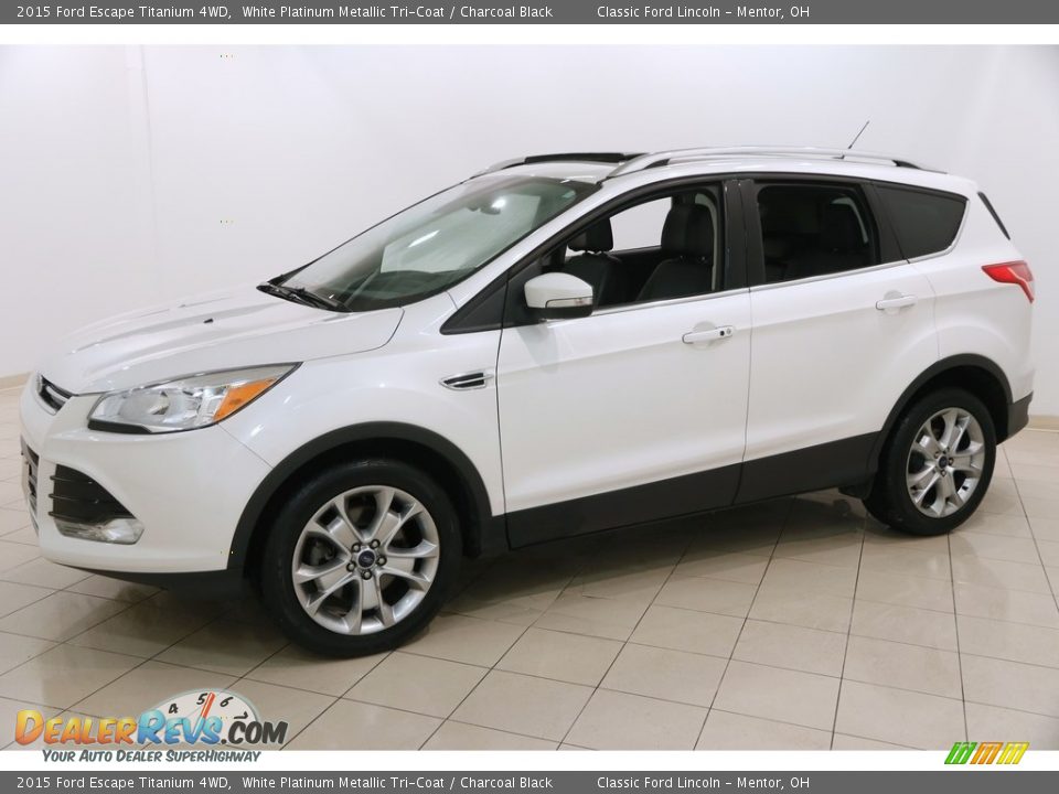 2015 Ford Escape Titanium 4WD White Platinum Metallic Tri-Coat / Charcoal Black Photo #3
