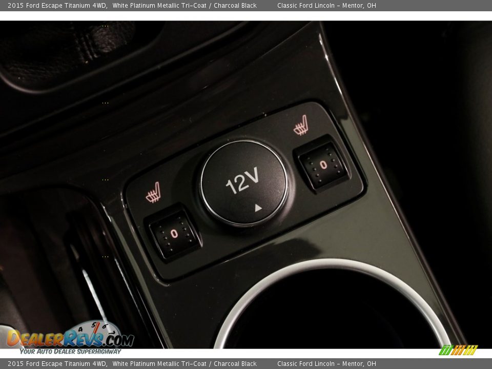 2015 Ford Escape Titanium 4WD White Platinum Metallic Tri-Coat / Charcoal Black Photo #12