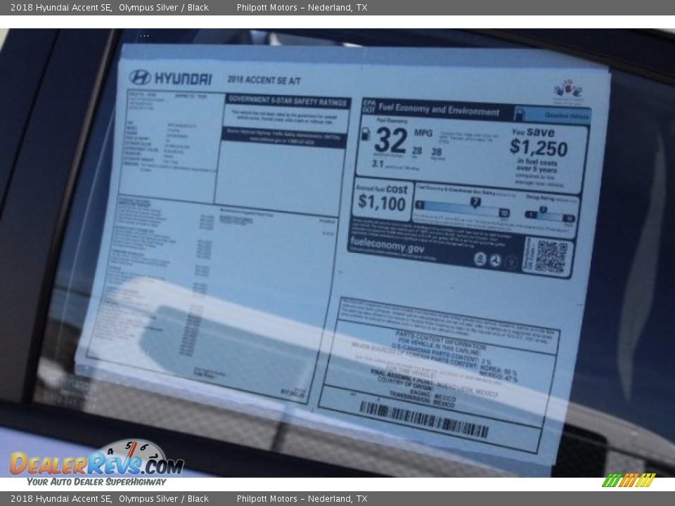 2018 Hyundai Accent SE Olympus Silver / Black Photo #7