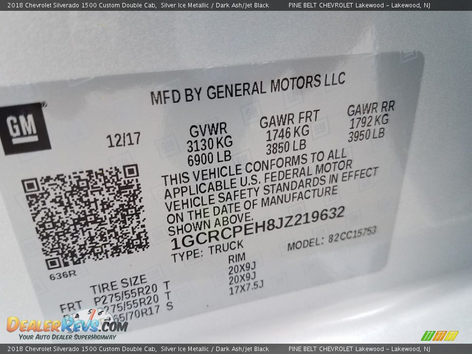 2018 Chevrolet Silverado 1500 Custom Double Cab Silver Ice Metallic / Dark Ash/Jet Black Photo #8