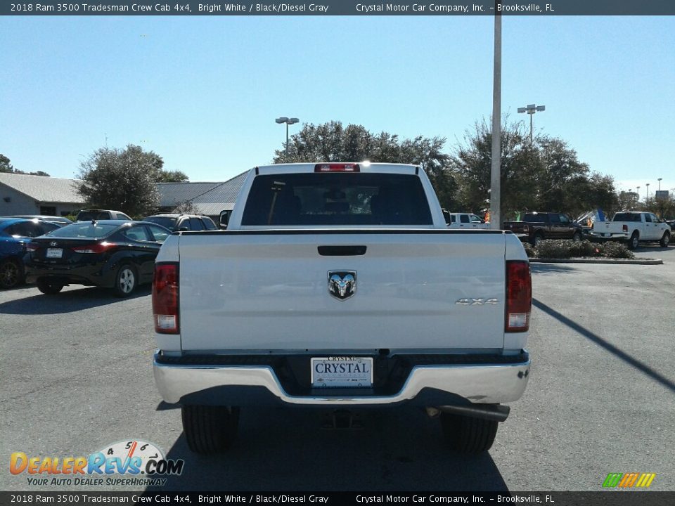 2018 Ram 3500 Tradesman Crew Cab 4x4 Bright White / Black/Diesel Gray Photo #4