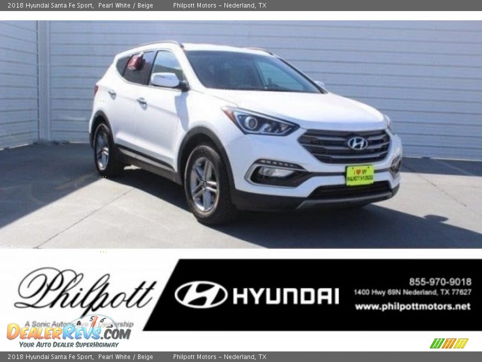 2018 Hyundai Santa Fe Sport Pearl White / Beige Photo #1