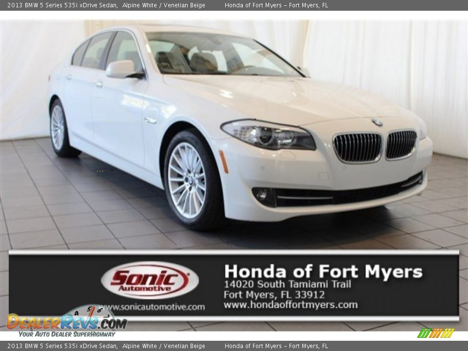 2013 BMW 5 Series 535i xDrive Sedan Alpine White / Venetian Beige Photo #1