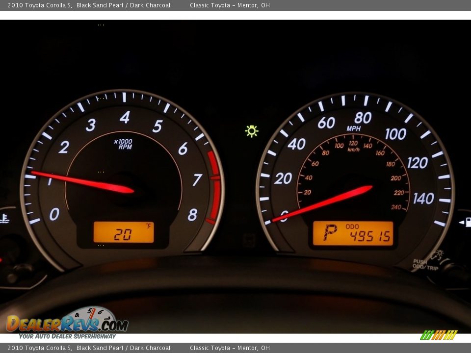 2010 Toyota Corolla S Black Sand Pearl / Dark Charcoal Photo #7