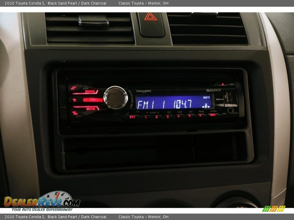 2010 Toyota Corolla S Black Sand Pearl / Dark Charcoal Photo #9