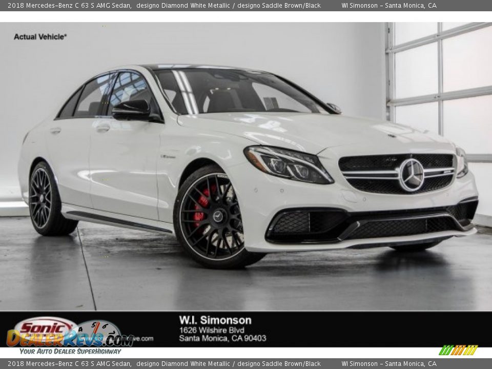 2018 Mercedes-Benz C 63 S AMG Sedan designo Diamond White Metallic / designo Saddle Brown/Black Photo #1