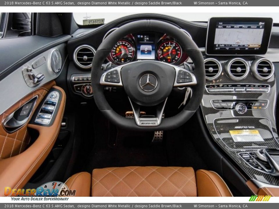 2018 Mercedes-Benz C 63 S AMG Sedan designo Diamond White Metallic / designo Saddle Brown/Black Photo #4
