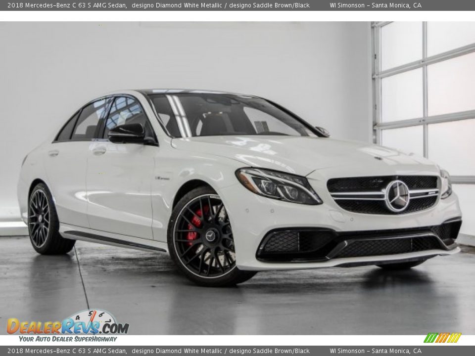 2018 Mercedes-Benz C 63 S AMG Sedan designo Diamond White Metallic / designo Saddle Brown/Black Photo #14
