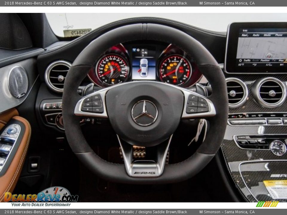 2018 Mercedes-Benz C 63 S AMG Sedan designo Diamond White Metallic / designo Saddle Brown/Black Photo #20