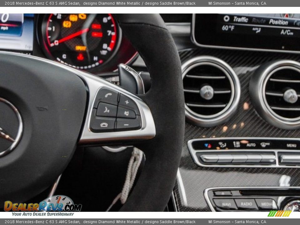 2018 Mercedes-Benz C 63 S AMG Sedan designo Diamond White Metallic / designo Saddle Brown/Black Photo #21