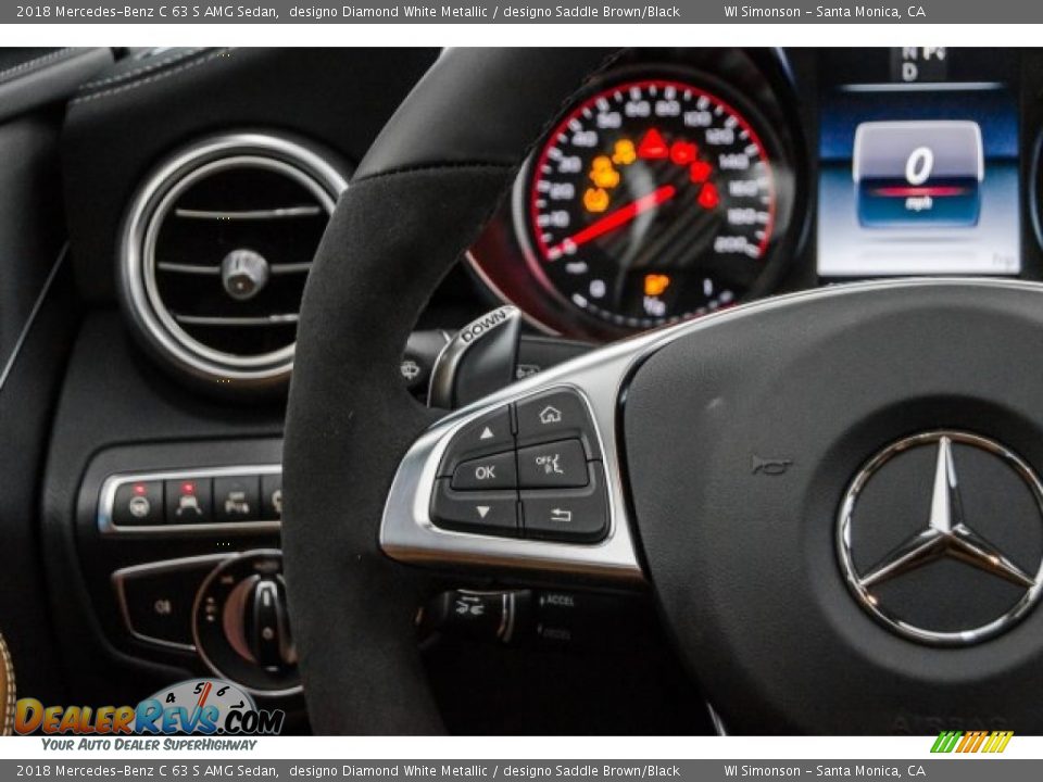 2018 Mercedes-Benz C 63 S AMG Sedan designo Diamond White Metallic / designo Saddle Brown/Black Photo #22