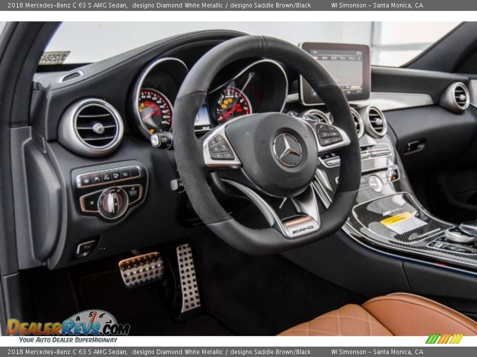 2018 Mercedes-Benz C 63 S AMG Sedan designo Diamond White Metallic / designo Saddle Brown/Black Photo #27