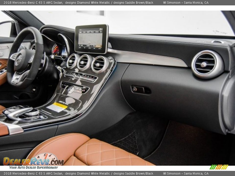 2018 Mercedes-Benz C 63 S AMG Sedan designo Diamond White Metallic / designo Saddle Brown/Black Photo #35