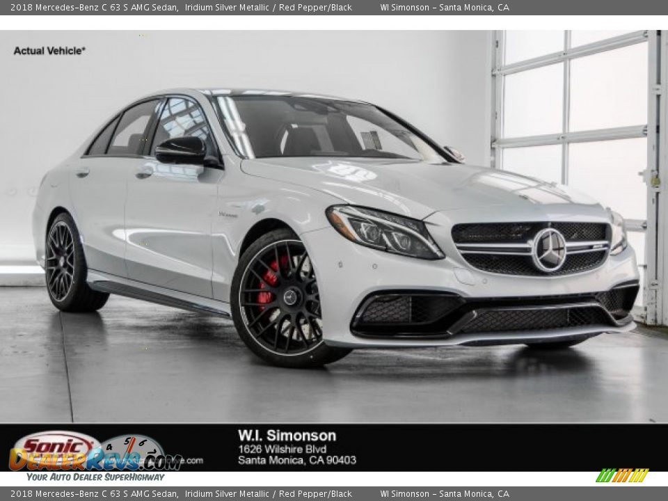 2018 Mercedes-Benz C 63 S AMG Sedan Iridium Silver Metallic / Red Pepper/Black Photo #1