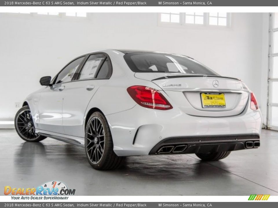 2018 Mercedes-Benz C 63 S AMG Sedan Iridium Silver Metallic / Red Pepper/Black Photo #10