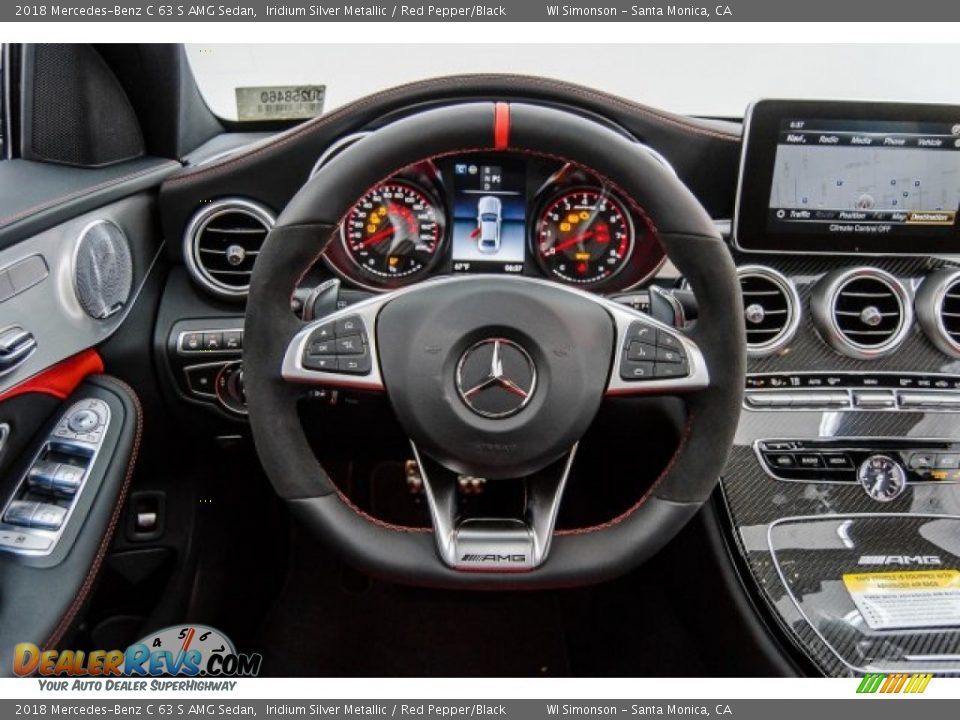 2018 Mercedes-Benz C 63 S AMG Sedan Iridium Silver Metallic / Red Pepper/Black Photo #19